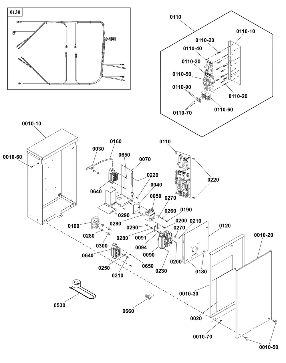 Transfer Switch - Enclosure Diagram and Parts List for 071232-00  Briggs and Stratton Generator